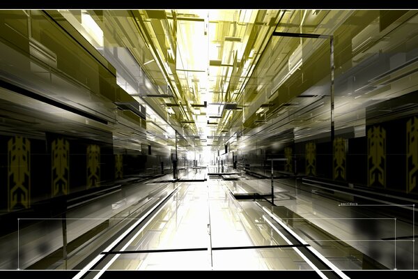 Light in the corridor using graphics