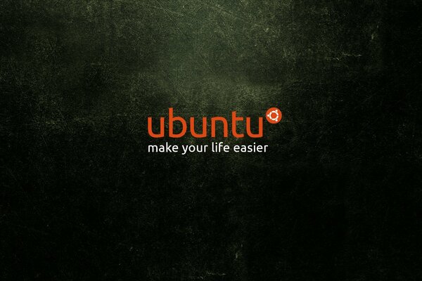 Logo systemu operacyjnego Ubuntu Linux na czarnym tle