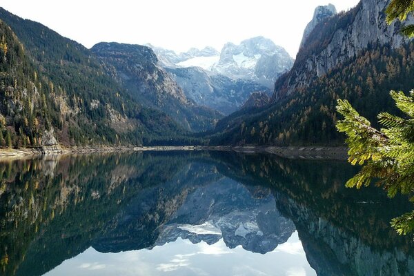 Lac tranquille dans les montagnes