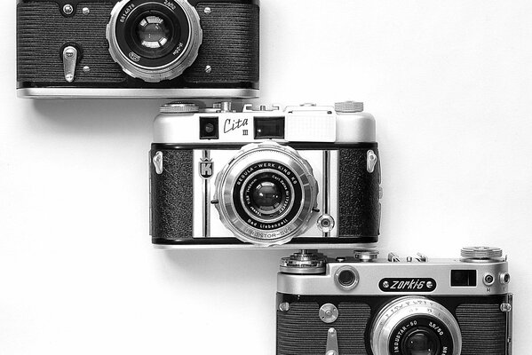 Kamera grauer sowjetischer weißer Hintergrund