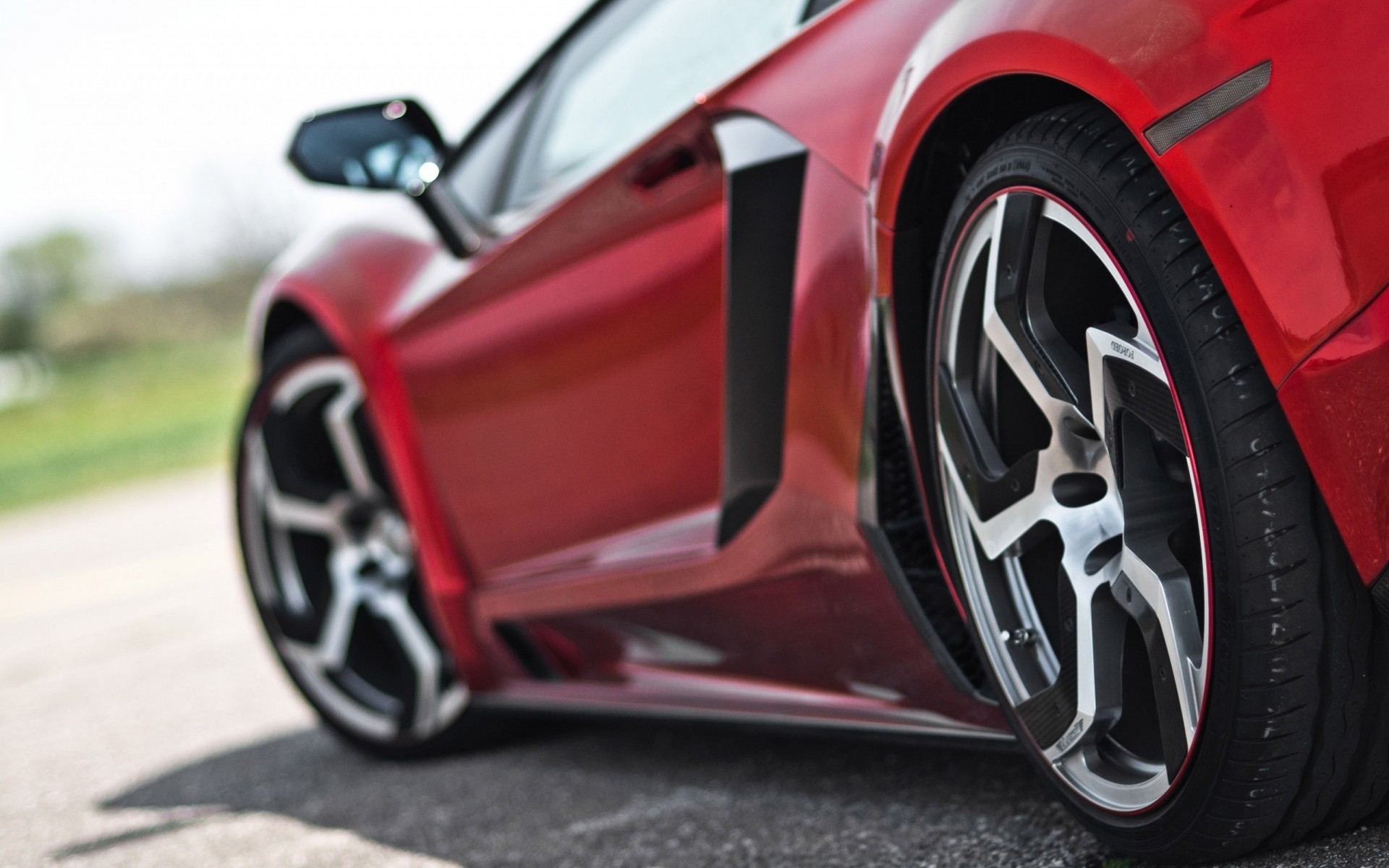 coche lp700-4 rojo lamborghini aventador gris macro