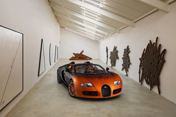 Orange Indoor Sports Car