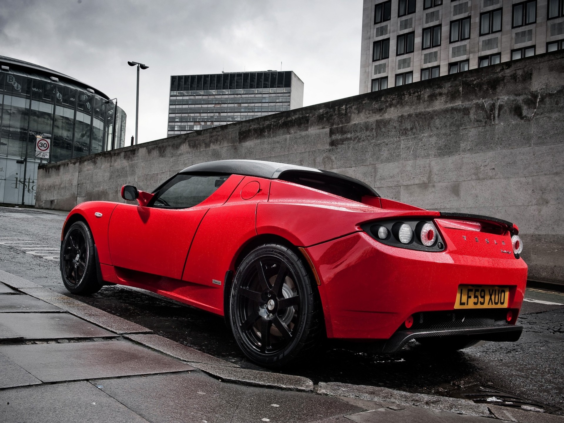 carretera tesla roadster coche coches rojo coches deportes