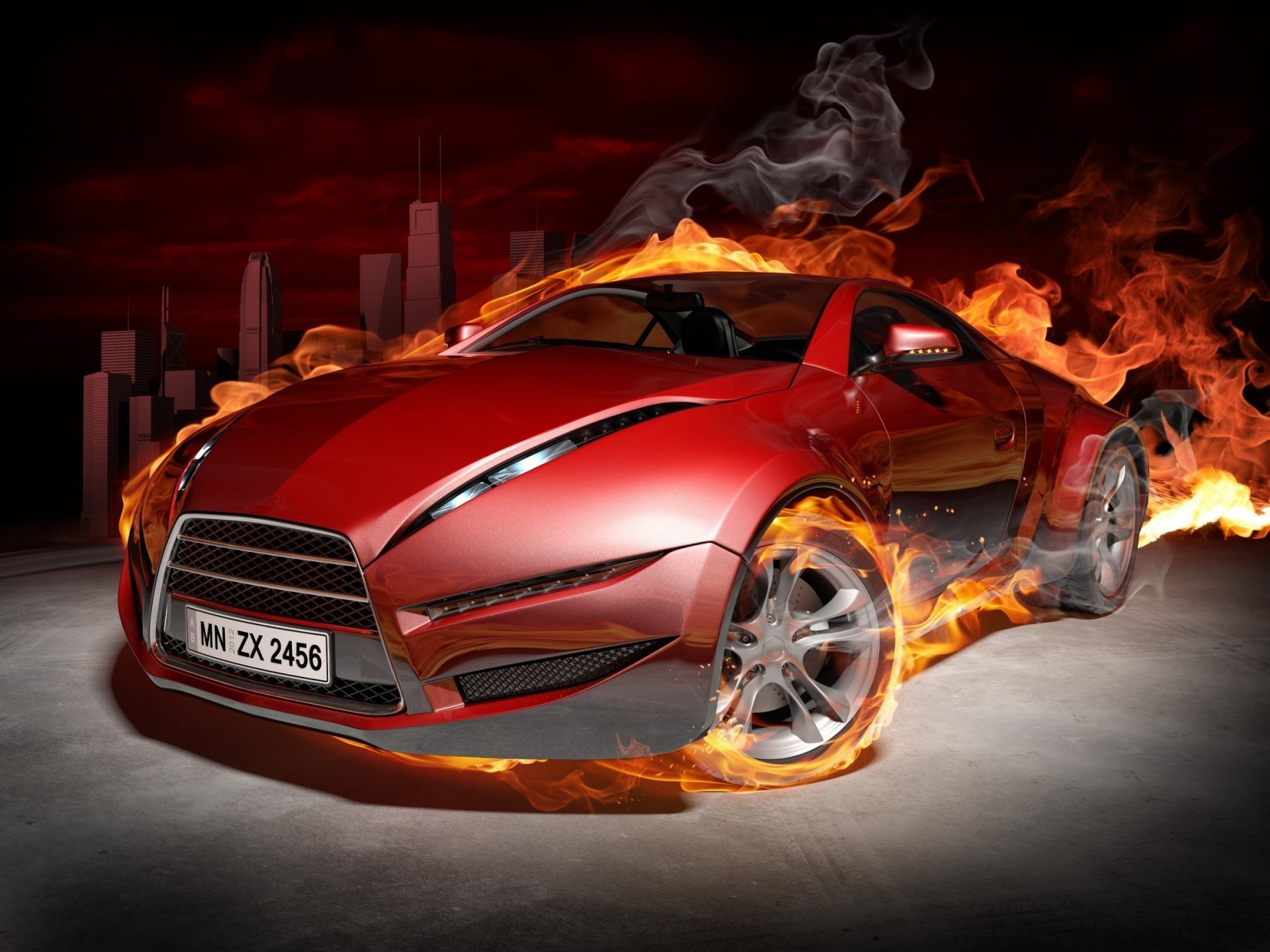 fire smoking hot vehicle