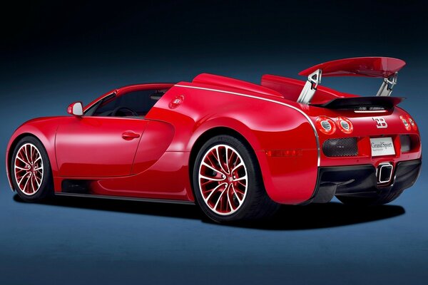 The red handsome bugatti veyron