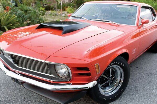 Rouge voiture coupé ford mustang