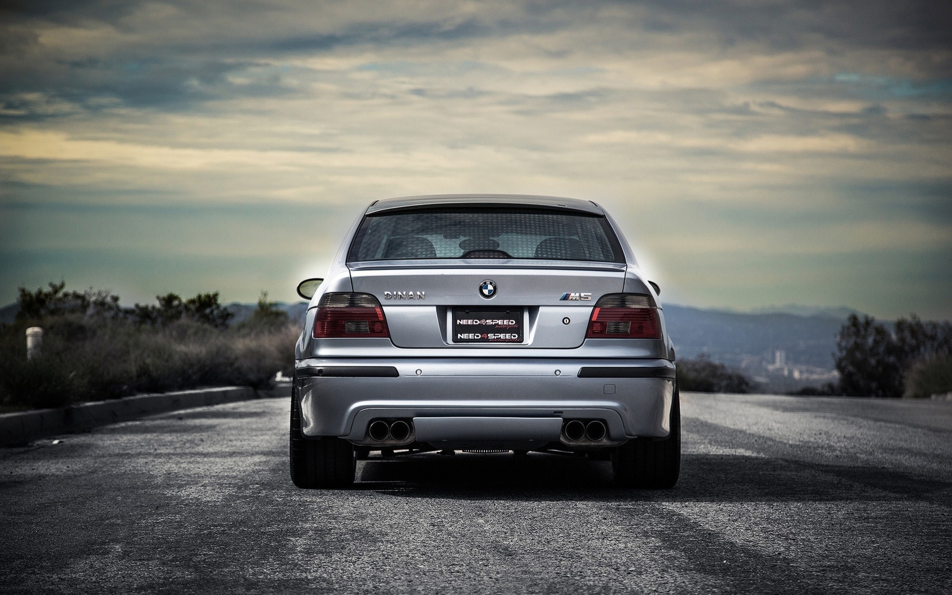 m5 e39 tree blue bmw road back of shadow