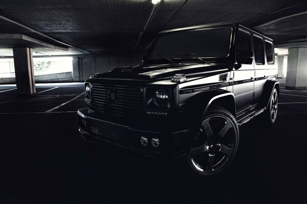 Black wide-body G-class mercedes-benz