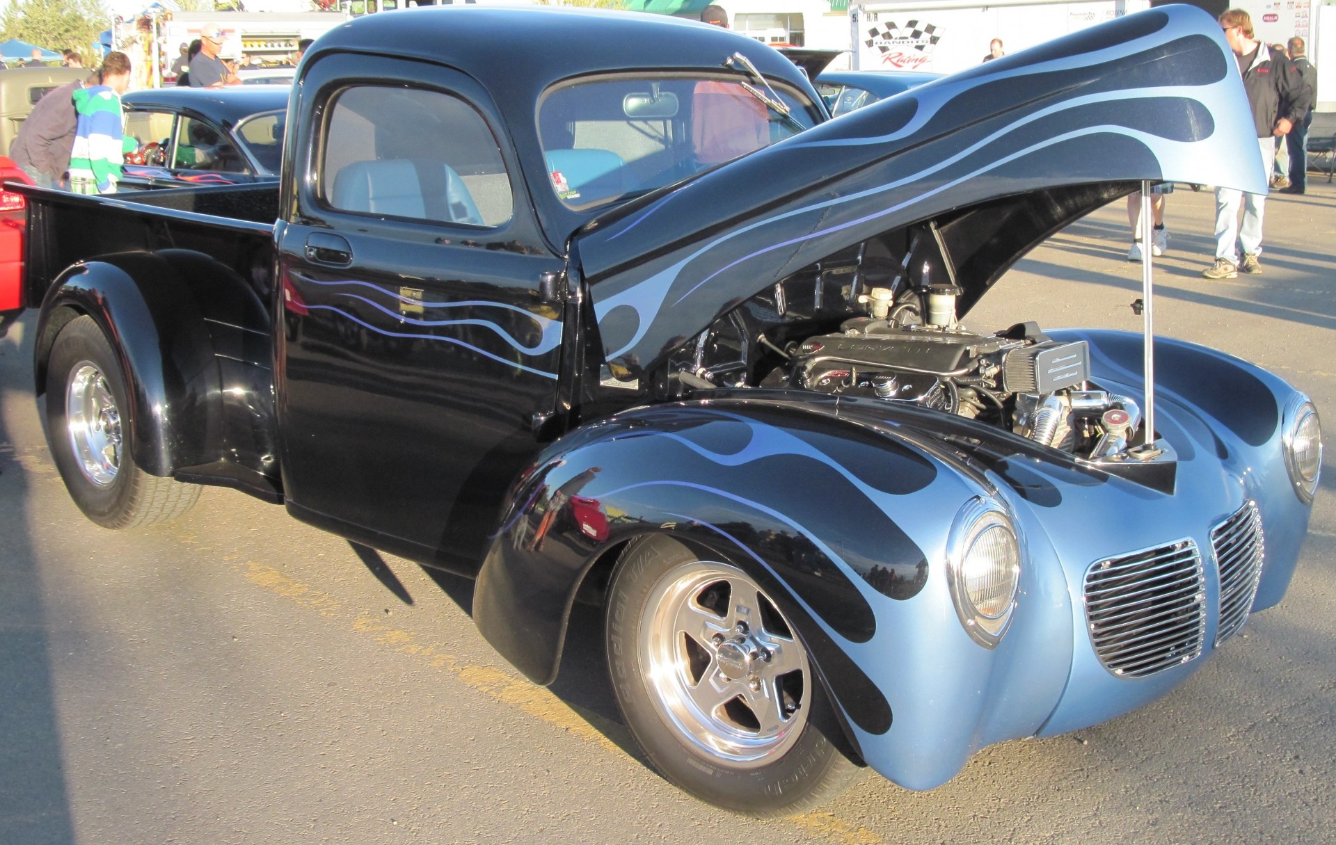 truck blue black willys photo