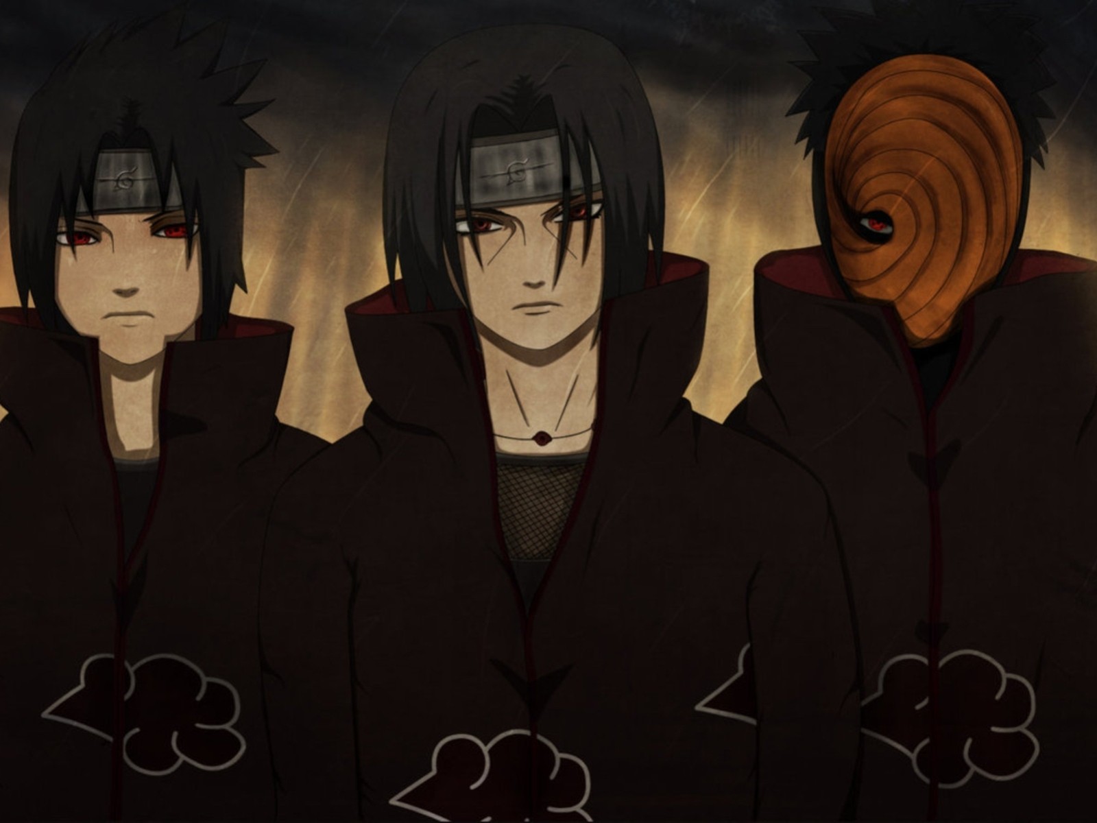 cheveux courts cheveux noirs uchiha itachi ninja toby masque sasuke yeux rouges