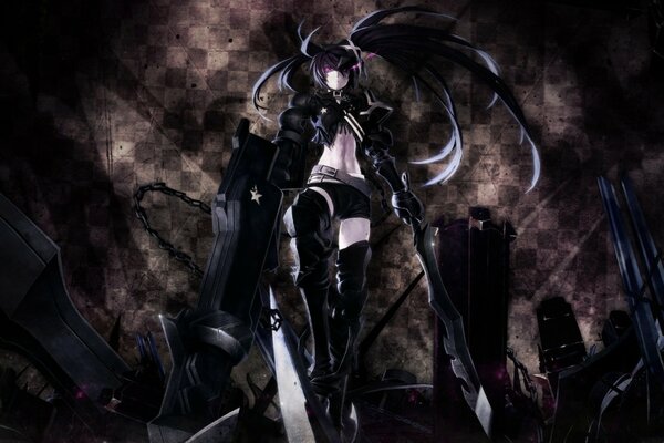 Scary BLACK rock shooter