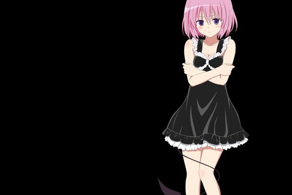 The girl from the anime series with pink short hair