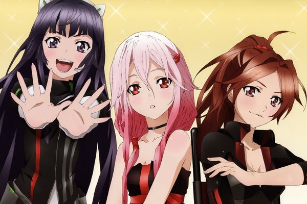 Three girls with different hair color