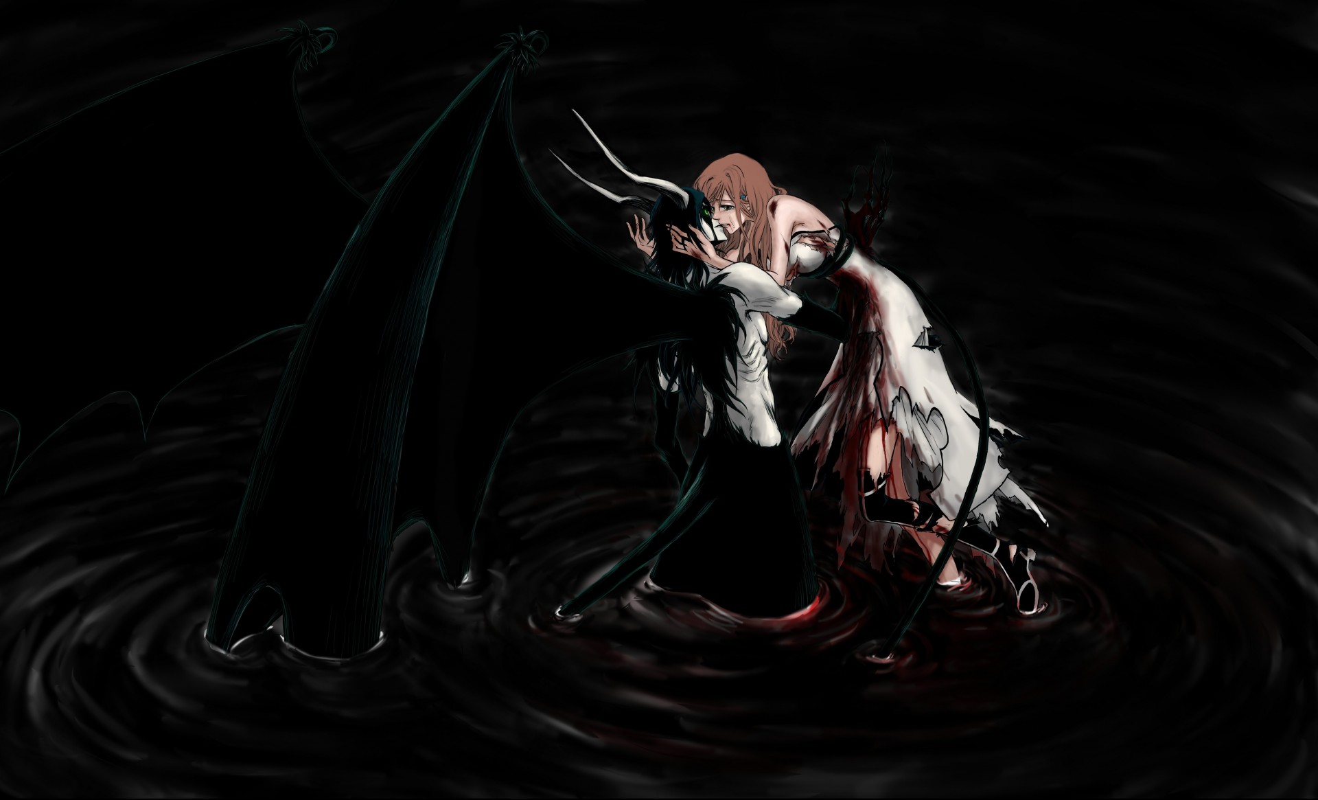 bleach inoue orihime ulquiorra bleach dark-