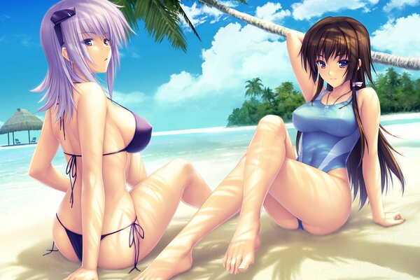 Image de personnages d anime sur la plage