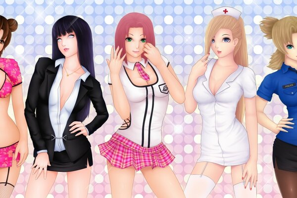 Naruto anime filles en vêtements sexy