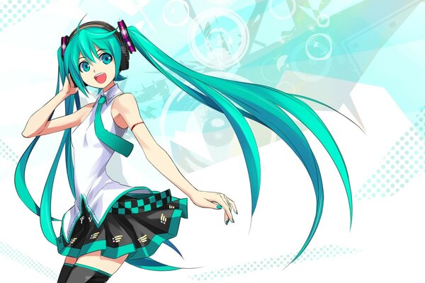 Amy Hatsune Miku con el pelo largo