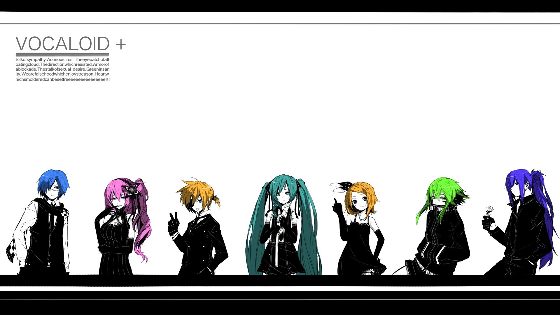 kagamine rin kagamine len kaito meiko hatsune miku megurine luka