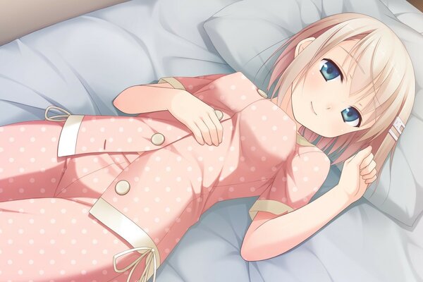 Anime art anime girl in pajamas