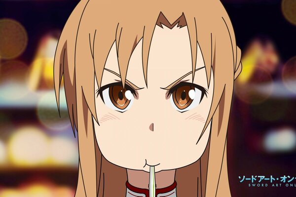 Yuki Asuna con los ojos rojos