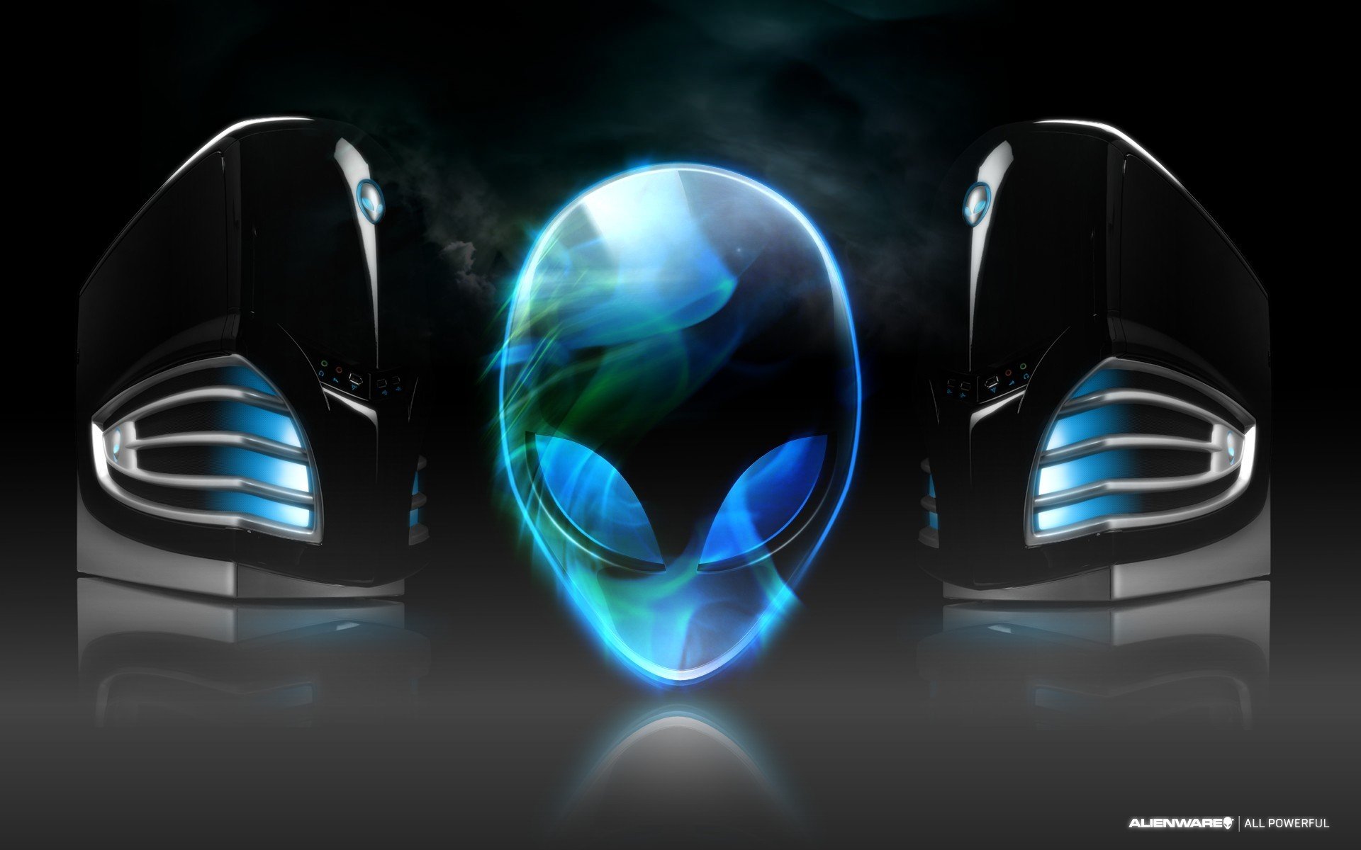 alienware marca cabeza alien unidad del sistema niebla