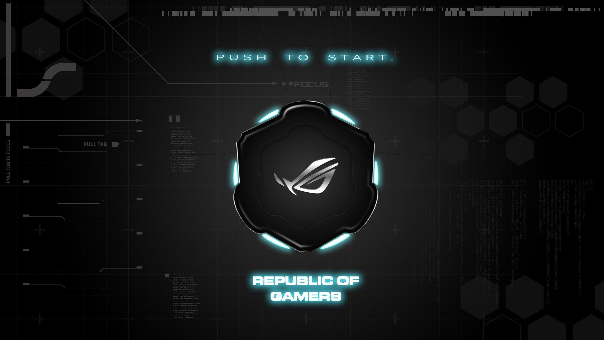 asus rog pousser pour commencer république des joueurs marque fond