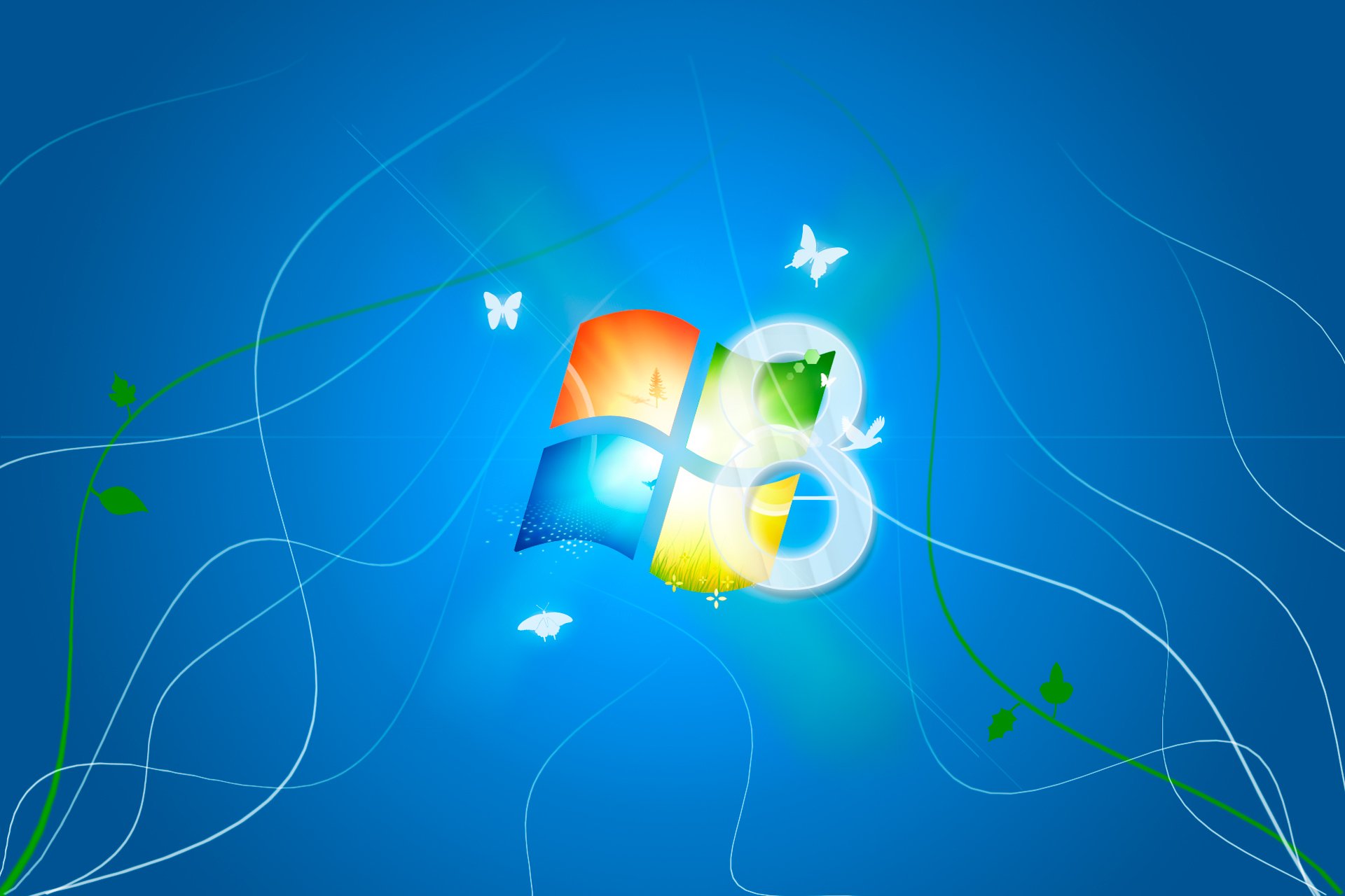 microsoft os windows 8 logo blue background