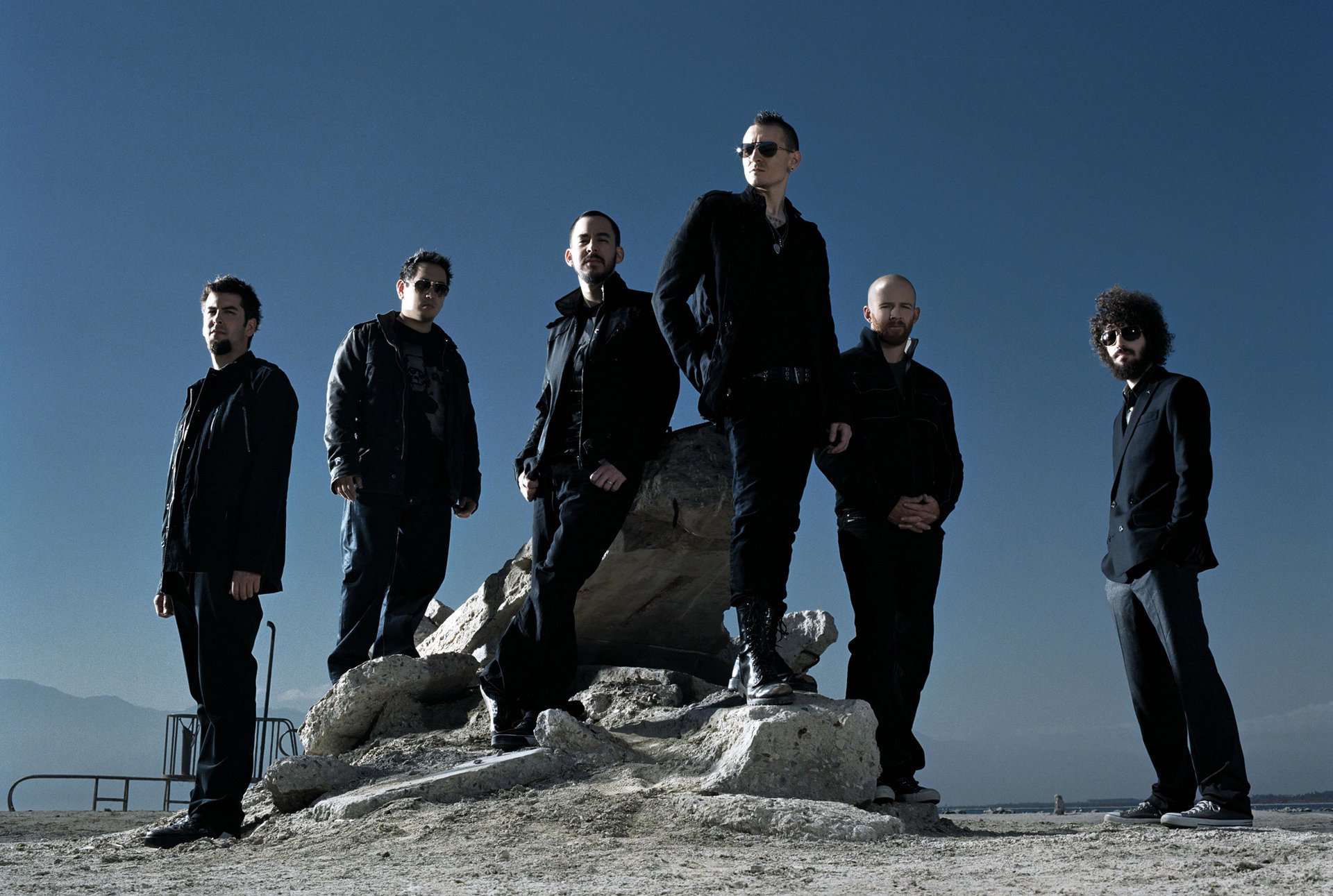 the guys in the black linkin park group the team