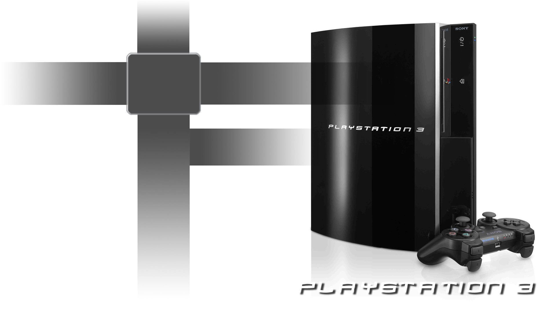 black joystick playstation 3 ps3 console white background