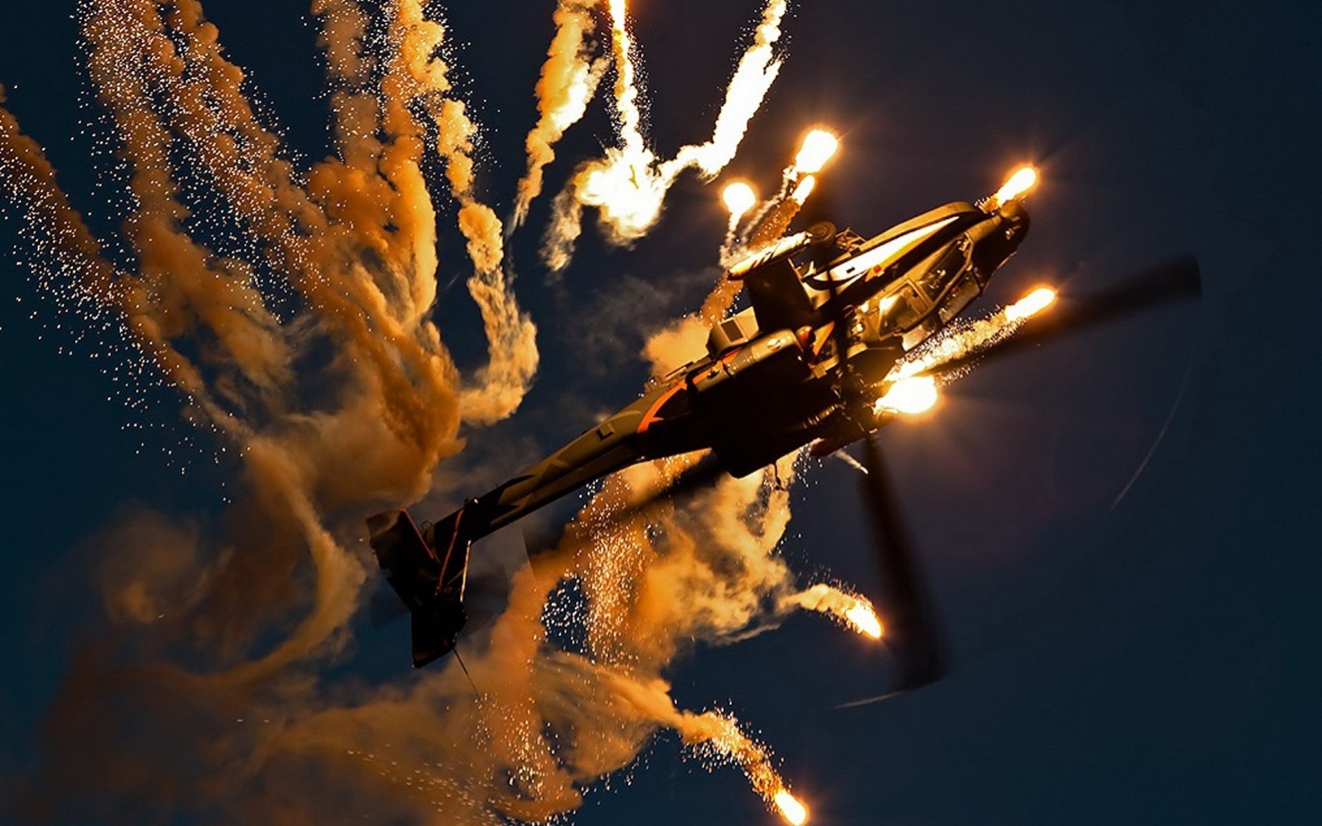 light boeing apache plane night helicopter