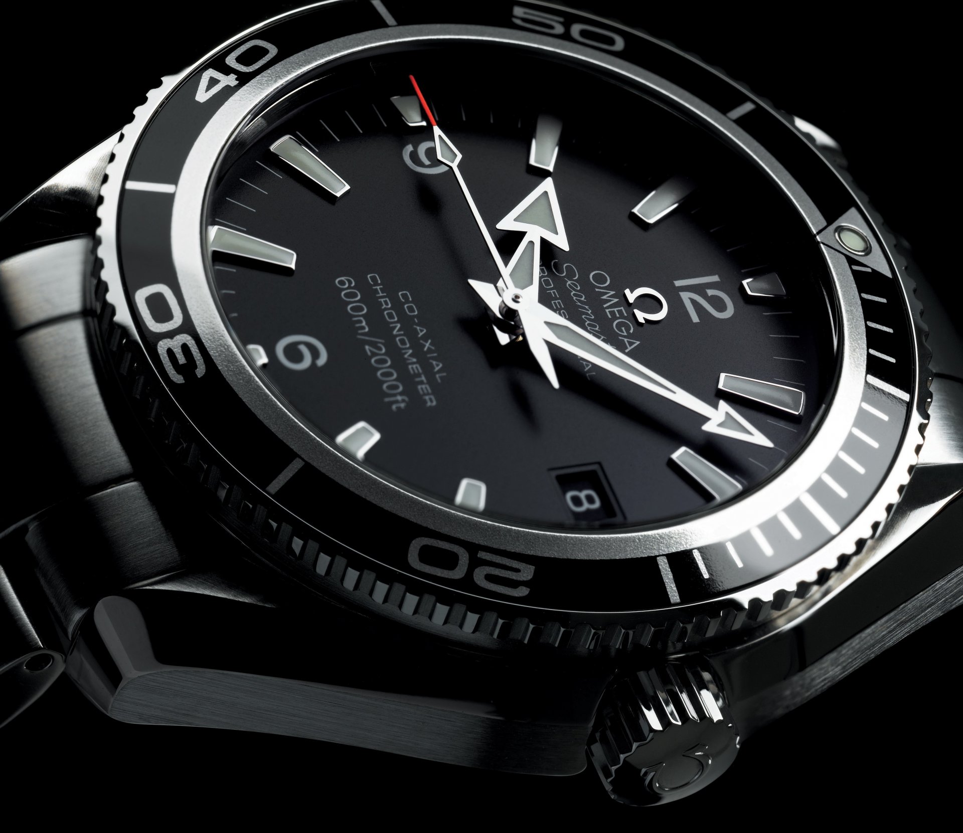 watches omega planet ocean black and white