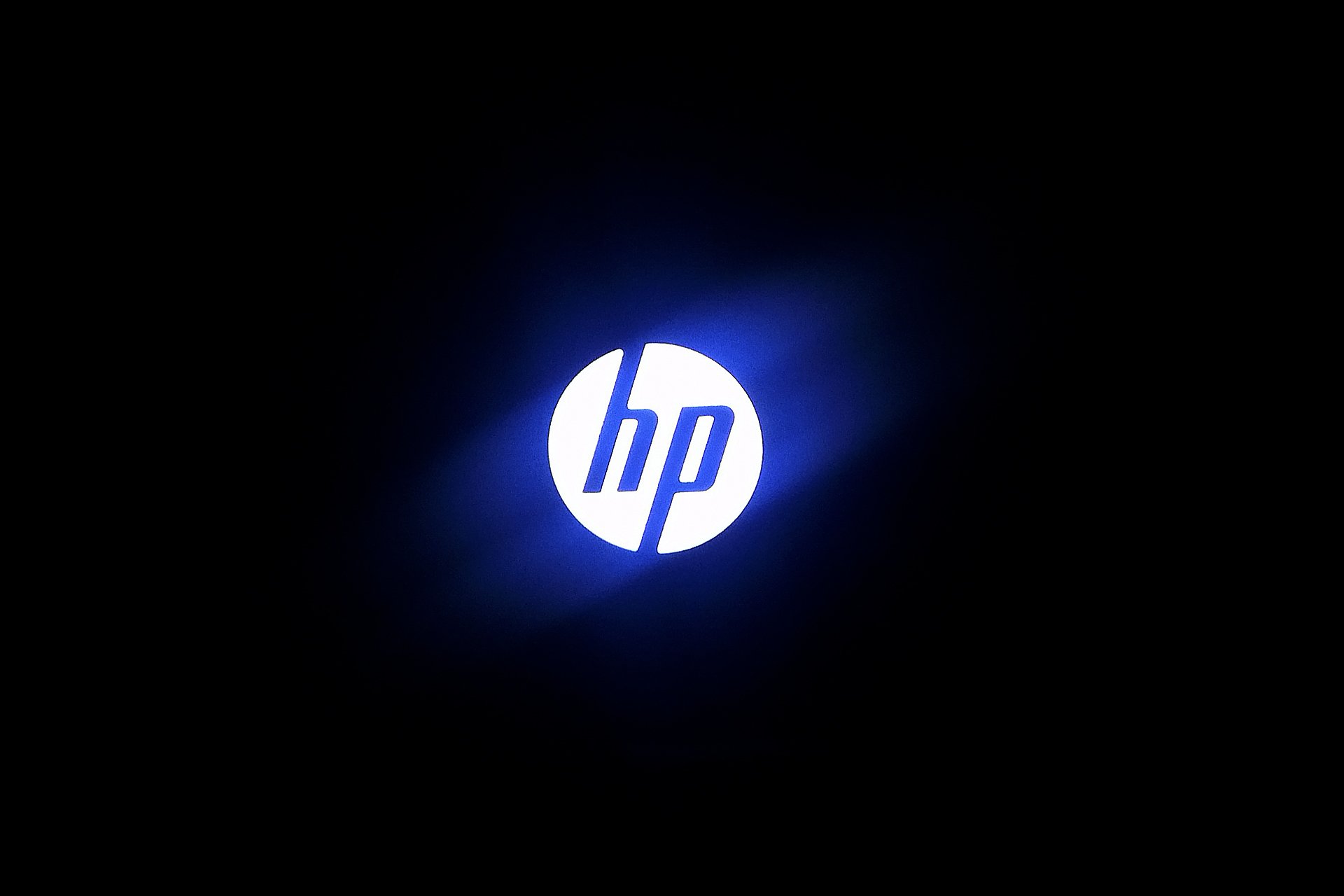 hp logo blue light photo computer hi-tech