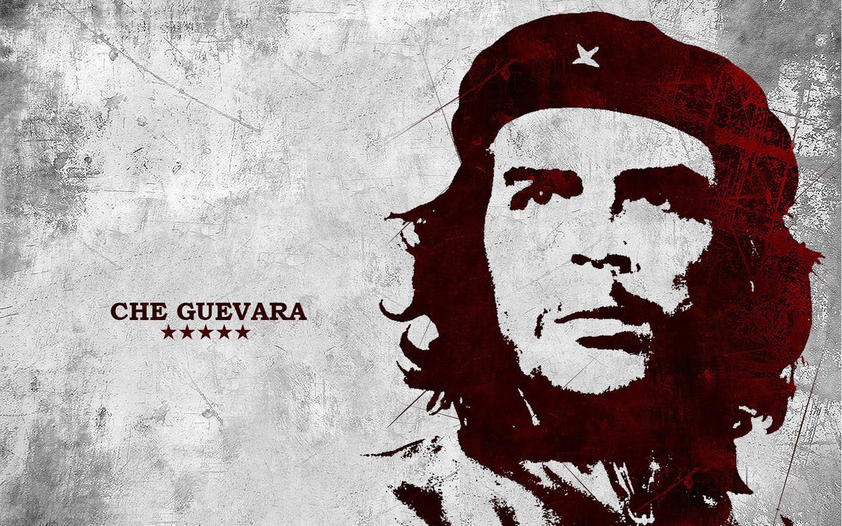 szara ściana rysunek che guevara portret spojrzenie polityka oczy twarz