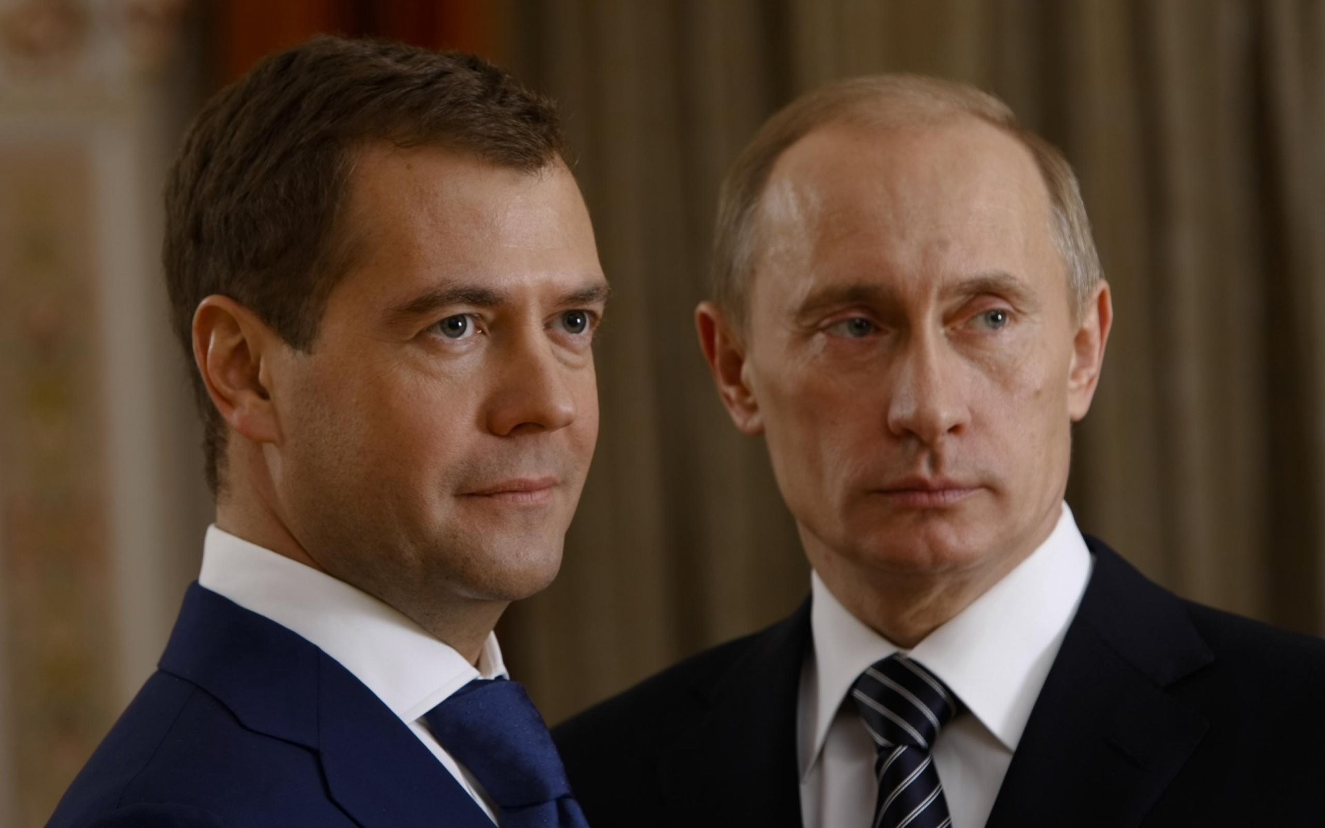 dos líderes sólidos anatoly medvedev medvedev putin retrato vista política ojos cara vladimir putin