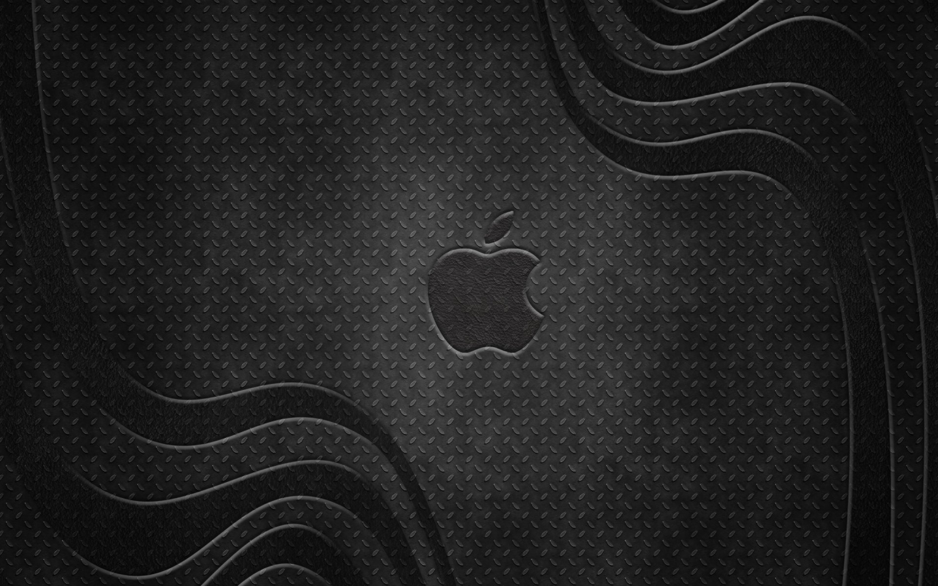 manzana logotipo metal ondas acanalado gris fondo