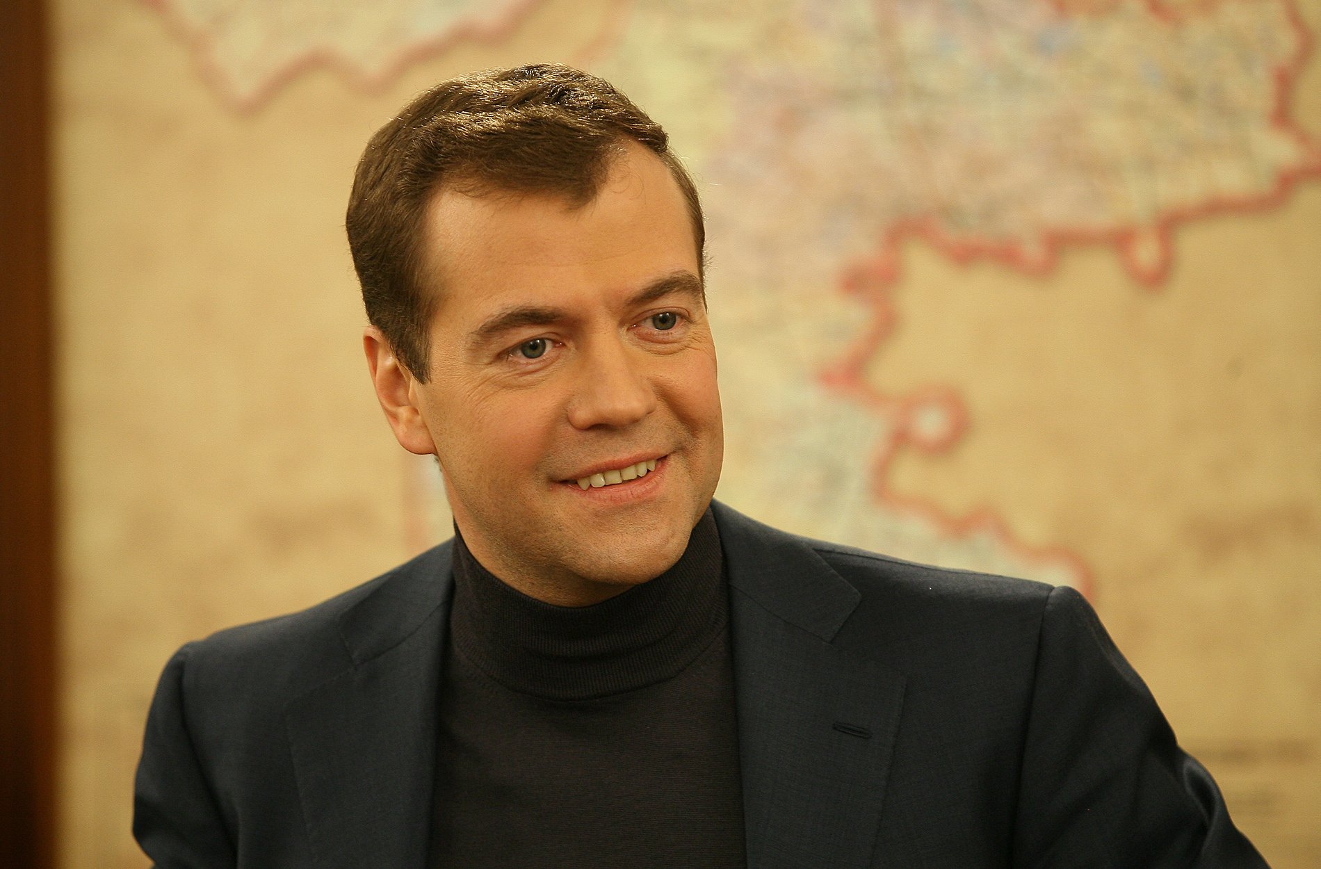 turtleneck ana lester medvedev medvedev president a young man portrait look policy russia smile jacket eyes face