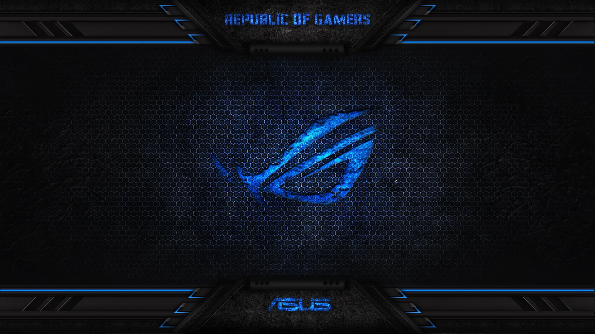 rog republic of gamers asus blue