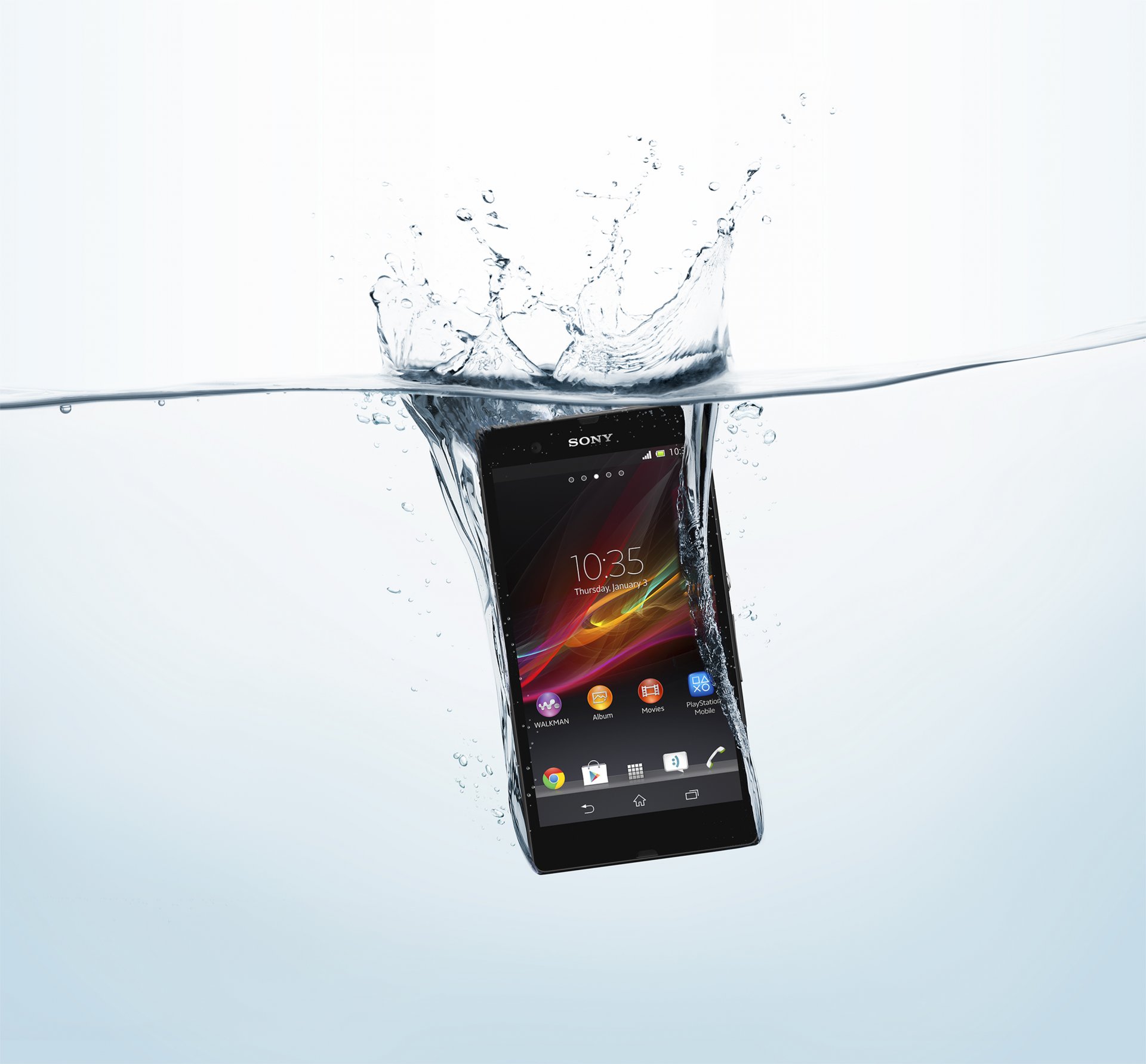 ony online con cellulare xperia g impermeabile