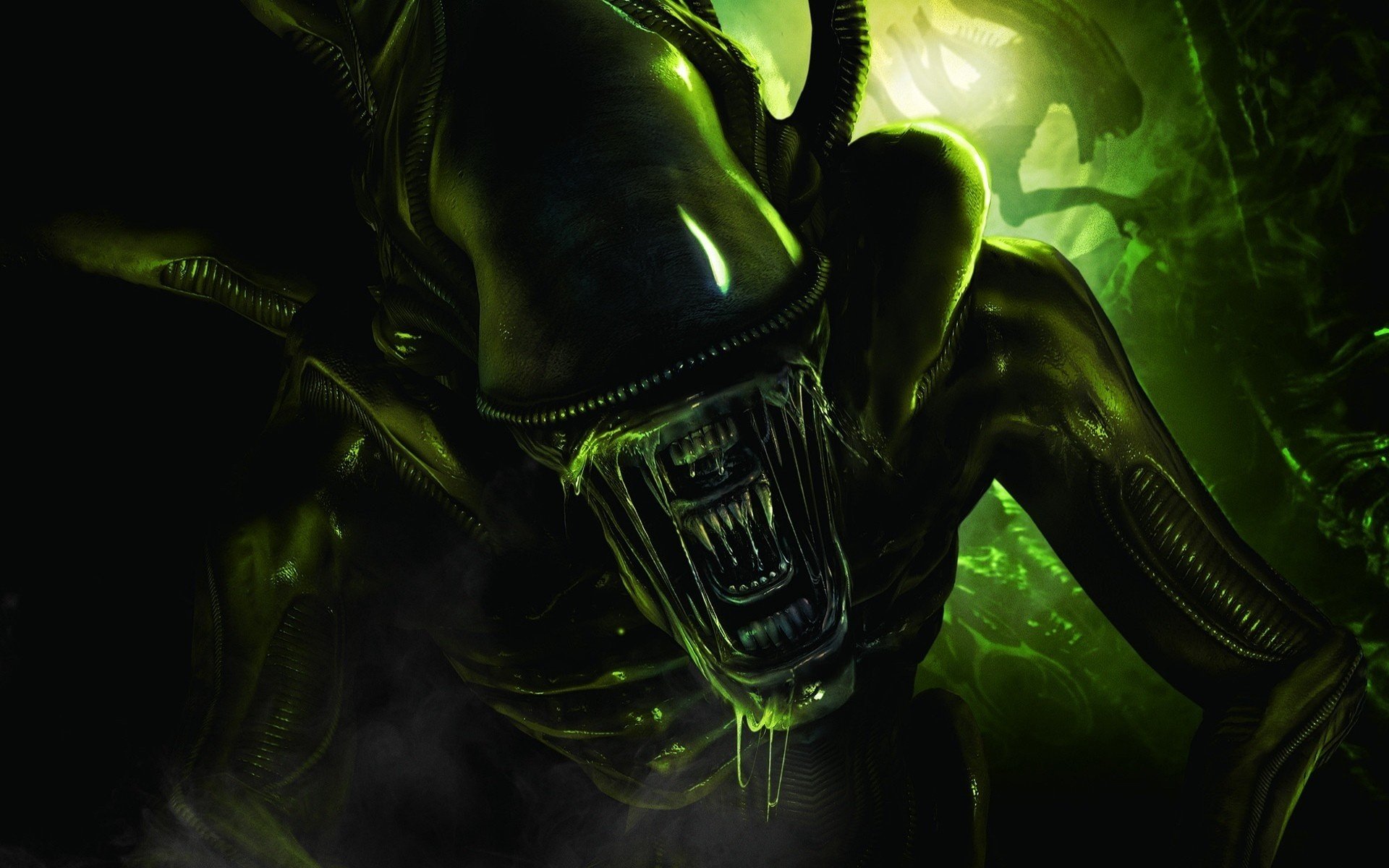 alien monster green creature drool fiction movie