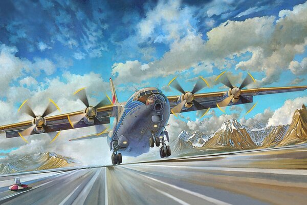 Art of the Soviet AN-12BBK transport aircraft