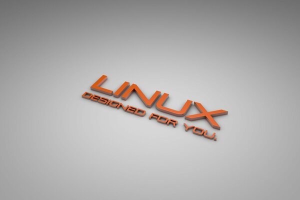 Оранжевый логотип линукс на сером фоне