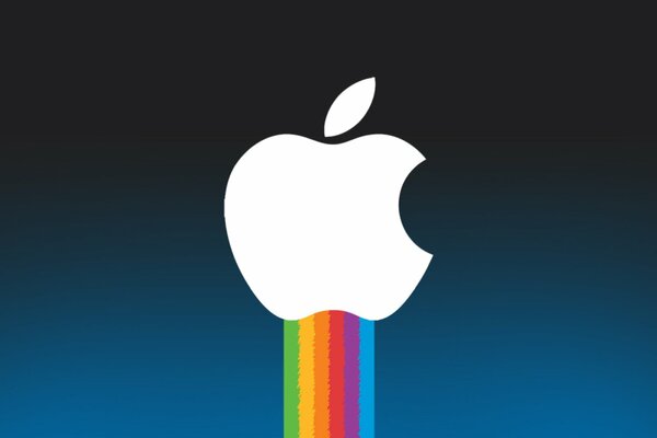 Steve Jobs apple on a dark blue background