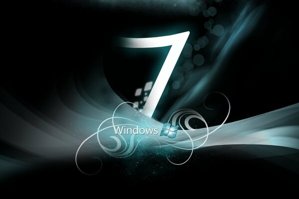 Screen saver di Windows sette su sfondo nero