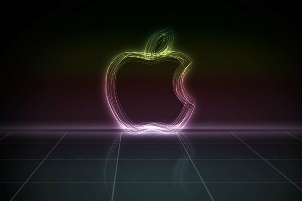Абстракция логотипа яблока mac на клетке