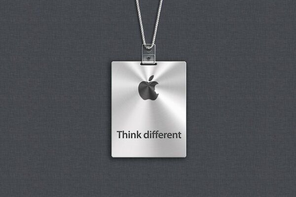 Apple logo in metal in the form of a pendant