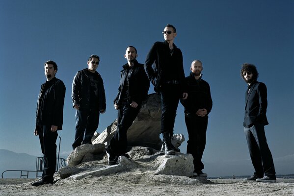Gruppe von Linkin Park - Jungs in Schwarz