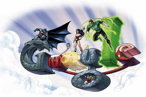 Google logo featuring superheroes