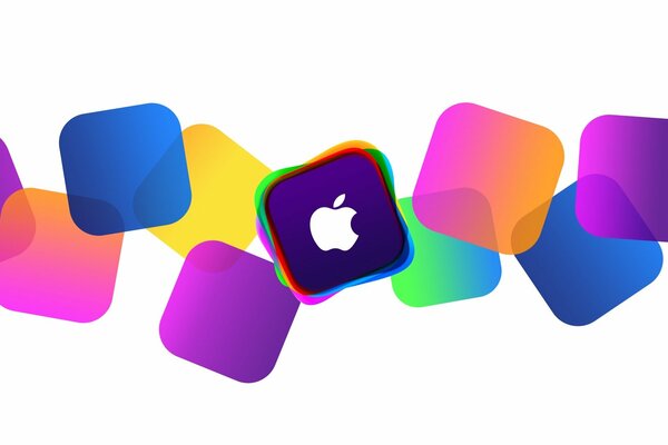 Logo Apple avec des carrés colorés