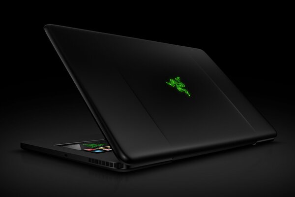 Laptop Razer on a black background