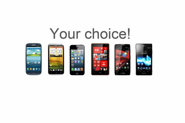 Touch-sensitive mobile phones from different manufacturers